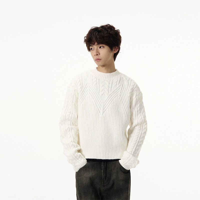 RT No. 11329 TWISTED KNIT PULLOVER SWEATER