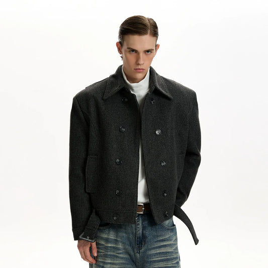 RT No. 45028 BOXY WOOLEN DOUBLE COLLAR JACKET
