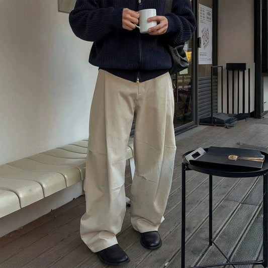 RT No. 32205 PLEATED FOLDED CASUAL STRAIGHT PANTS