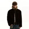 RT No. 40760 SUEDE FUR COLLAR JACKET