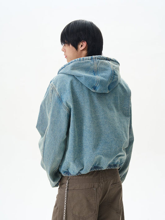 RT No. 12416 DENIM ZIP UP HOODED JACKET