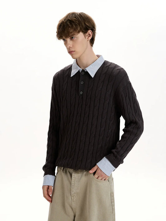 RT No. 50013 KNITWEAR TWO-PIECE SHIRT SWEATER