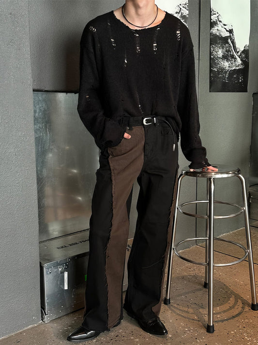 RT No. 12592 KNIT DISTRESSED LONGSLEEVE