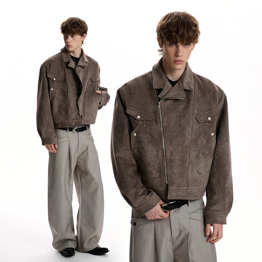 RT No. 59057 SUEDE COLLAR BOXY JACKET