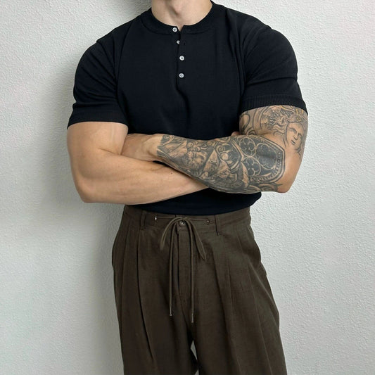 RT No. 19021 HENLEY COLLAR SHORT SLEEVE