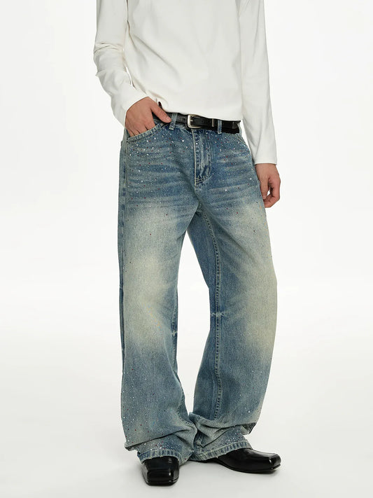 RT No. 50037 WHISKER WASH DENIM STRAIGHT JEANS