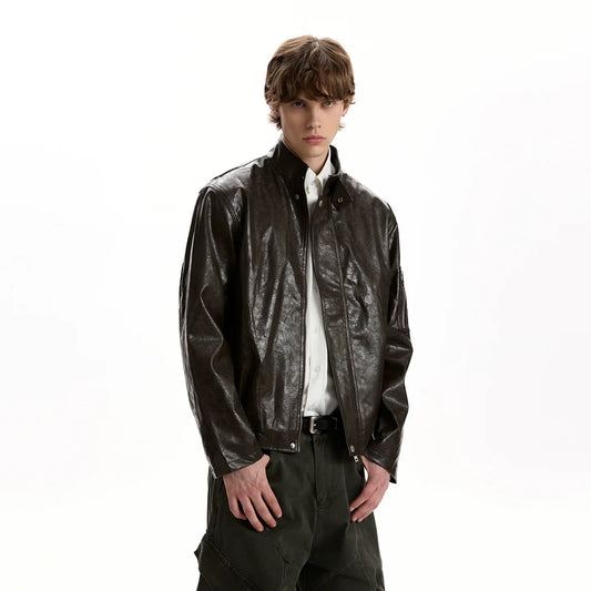 RT No. 40785 OKANE COLLAR LEATHER JACKET