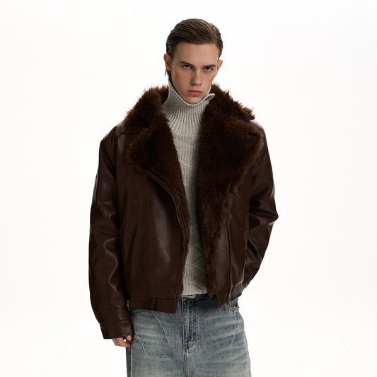 RT No. 59022 JIIN TRENCH COLLAR LEATHER JACKET