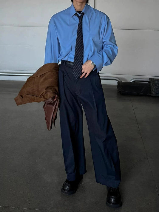 RT No. 31083 PLEATED SCIMITAR STRAIGHT PANTS