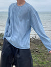 RT No. 11354 BLUE KNIT PULLOVER LONG SLEEVE