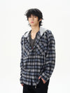 RT No. 12210 HOODED PLAID BUTTON-UP SHIRT