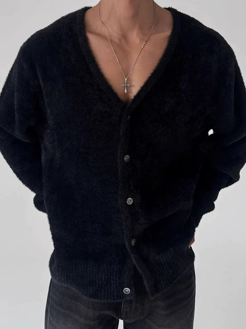 RT No. 12040 KNIT MOHAIR V-NECK CARDIGAN