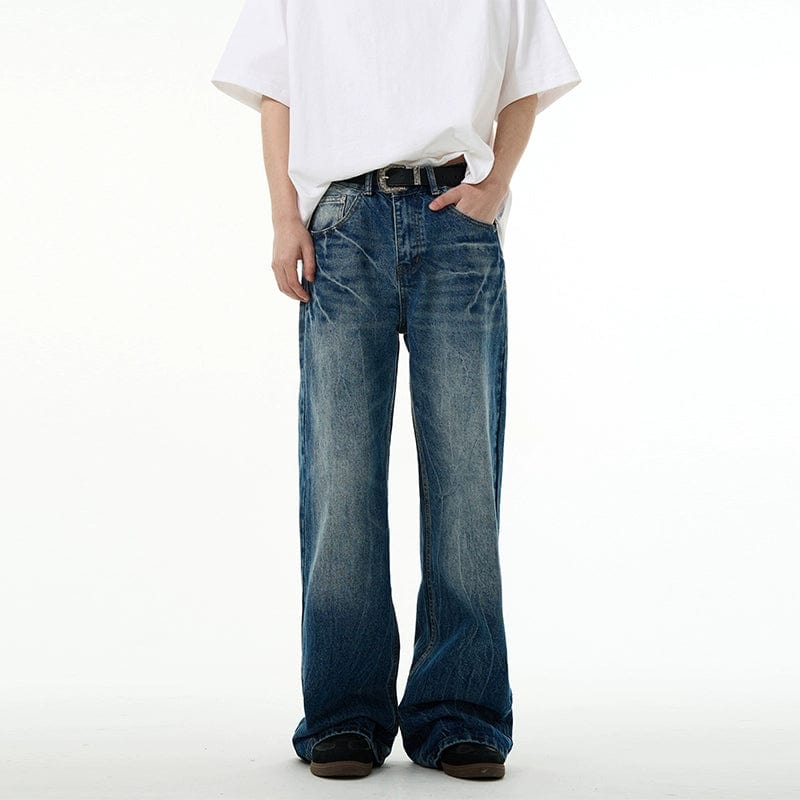 RT No. 11230 WASHED BLUE WIDE STRAIGHT DENIM JEANS