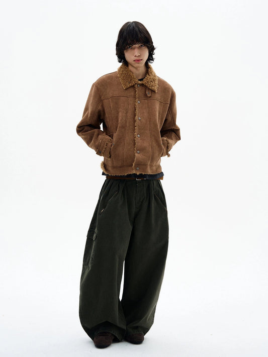 RT No. 32517 FUR COLLAR SUEDE JACKET