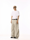 RT No. 19839 CREAM BAGGY STRAIGHT CARGO PANTS