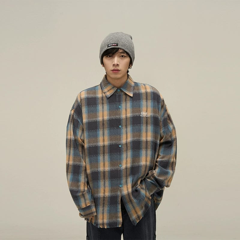 RT No. 10705 DISTRESSED PLAID SHIRT