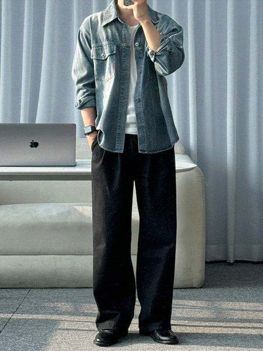 RT No. 12483 DENIM BUTTON-UP SHIRT JACKET