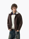 RT No. 50302 FLEECE COLLAR LEATHER JACKET