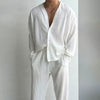 RT No. 11304 PLEATED V-NECK CARDIGAN & RELAX PANTS