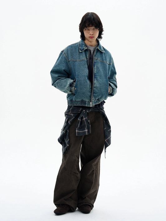 RT No. 32521 QUILTED DENIM ZIP JACKET