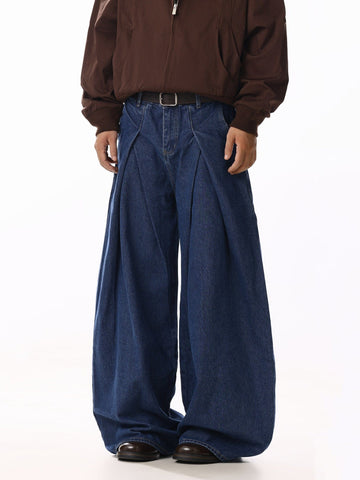 RT No. 58042 PLEATED BLUE DENIM JEANS