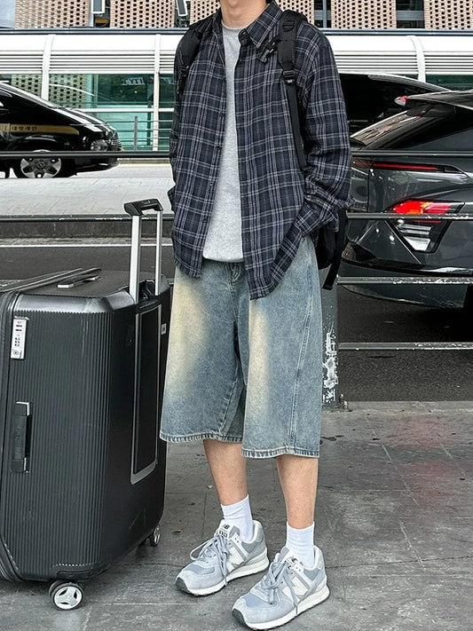 RT No. 18613 WASHED BLUE DENIM SHORTS