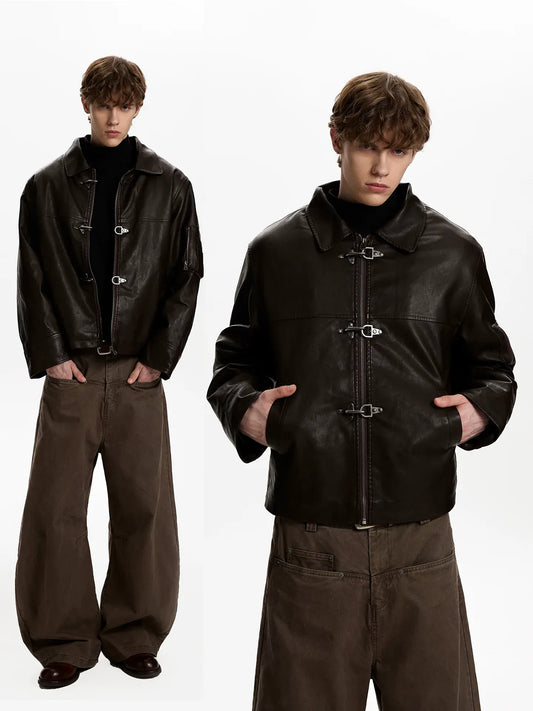 RT No. 45033 KNIGHT BUCKLE LEATHER JACKET