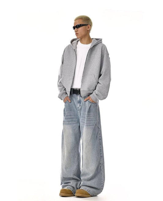 RT No. 12060 WASHED BLUE RELAX STRAIGHT DENIM JEANS