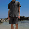 RT No. 11773 VERTICAL KNIT SHORT SLEEVE & SHORTS & STRAIGHT PANTS