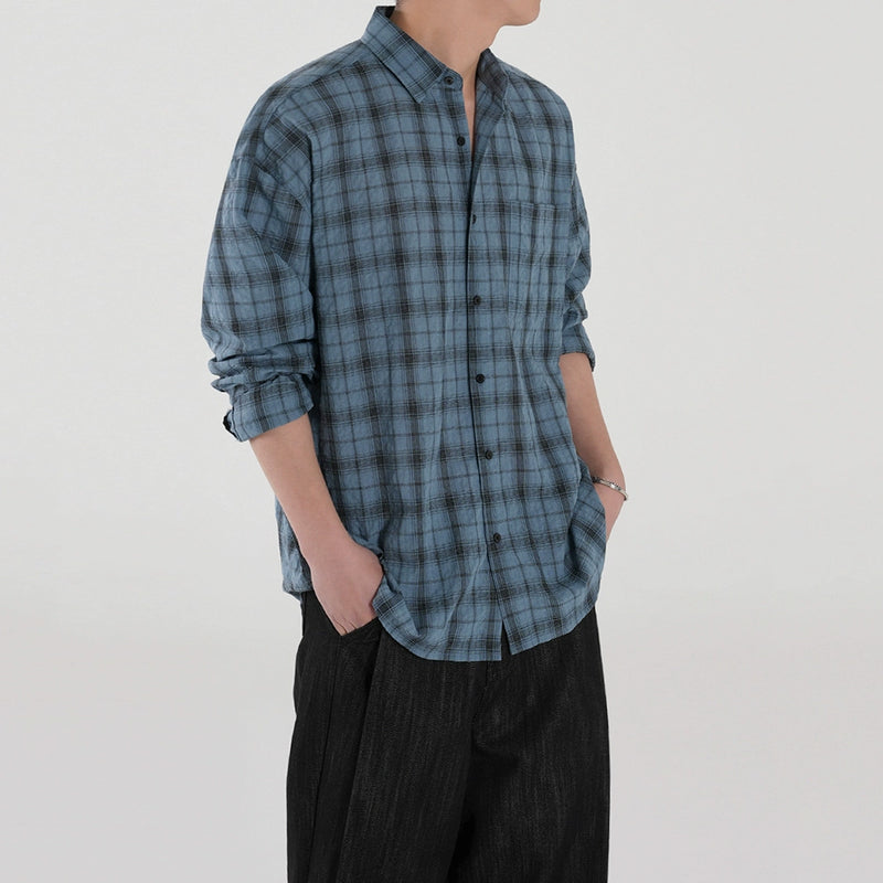 RT No. 10963 PLAID BUTTON-UP SHIRT