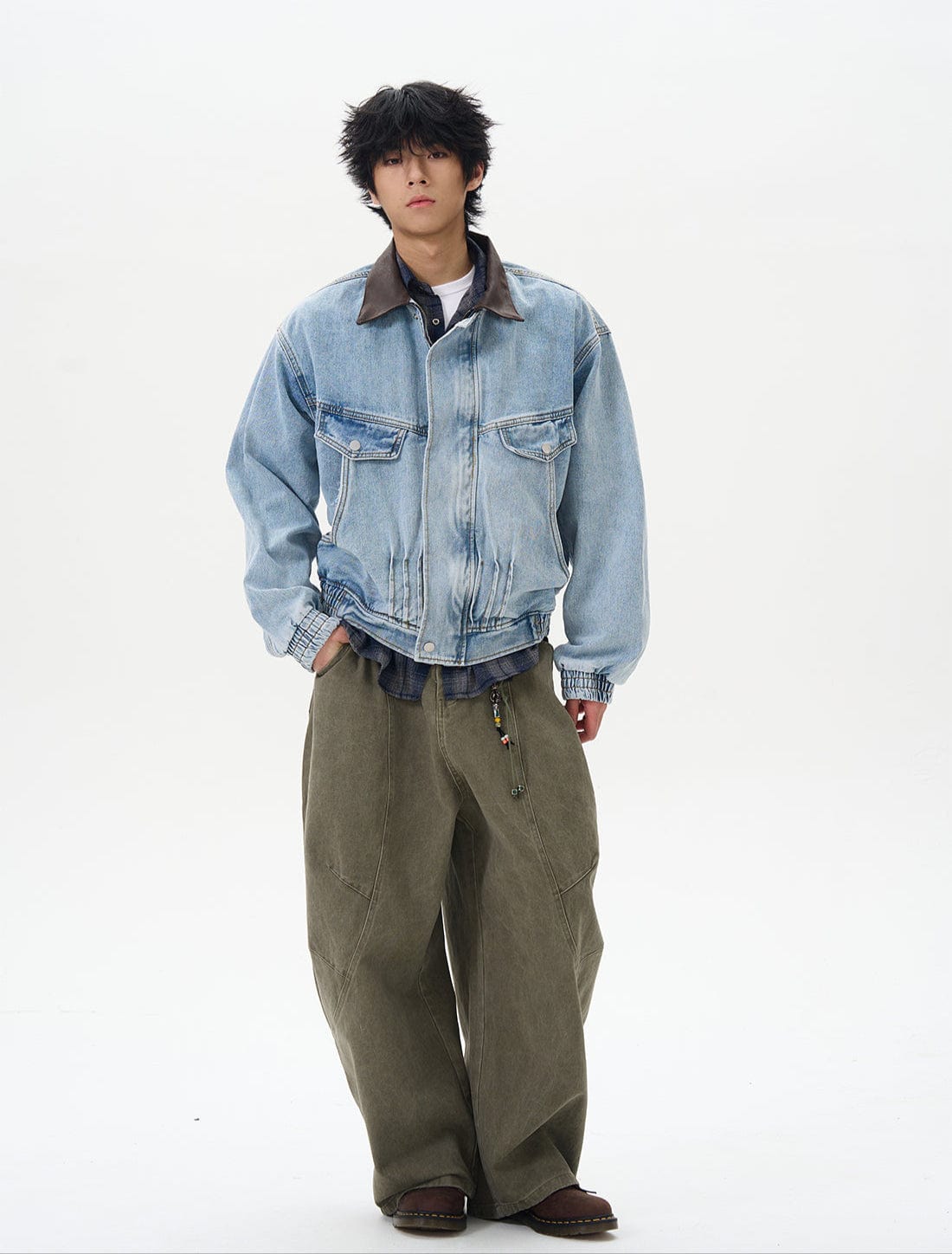 RT No. 12255 RECONSTRUCTED SCIMITAR BAGGY STRAIGHT PANTS – REALTAKAI