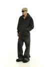 RT No. 11446 WASHED BLACK ZIP-UP HOODIE