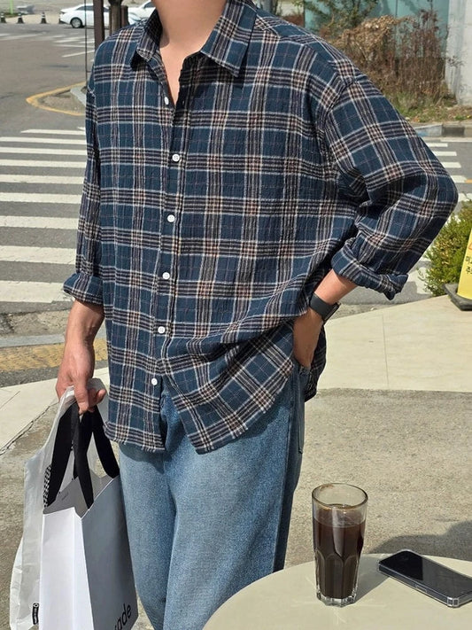 RT No. 19524 PLAID BUTTON-UP SHIRT