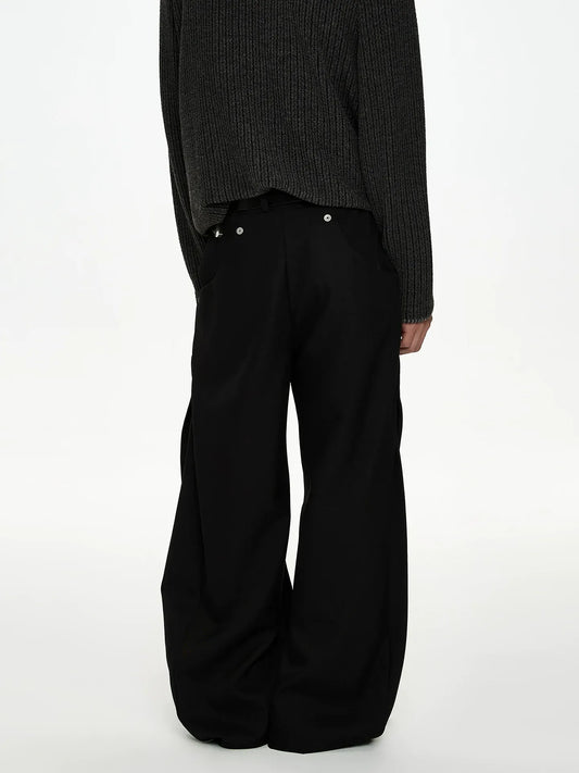 RT No. 50035 PLEATED BAGGY STRAIGHT PANTS
