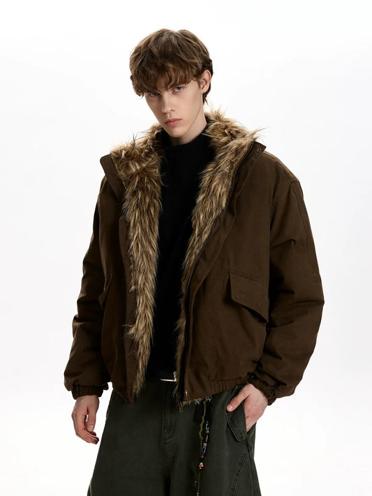 RT No. 50038 DARK BROWN WOLF COLLAR JACKET