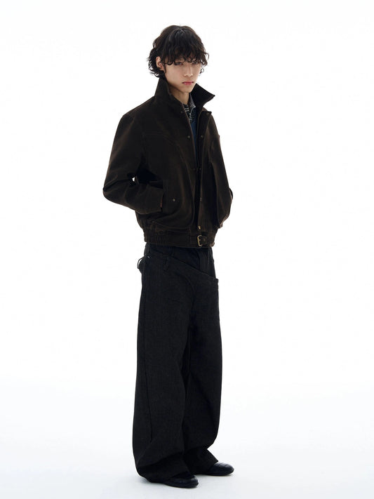 RT No. 25017 BROWN RODEO ZIP SUEDE JACKET