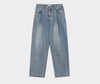 RT No. 11800 PLEATED DENIM STRAIGHT JEANS