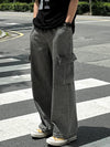 RT No. 11513 GRAY DRAWSTRING WIDE CARGO PANTS