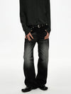 RT No. 50028 BLACK WASHED STRAIGHT DENIM JEANS