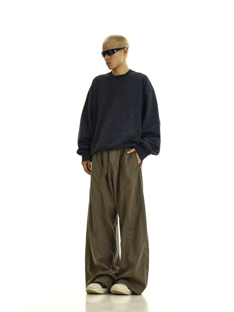 RT No. 11963 BROWN WIDE STRAIGHT PANTS