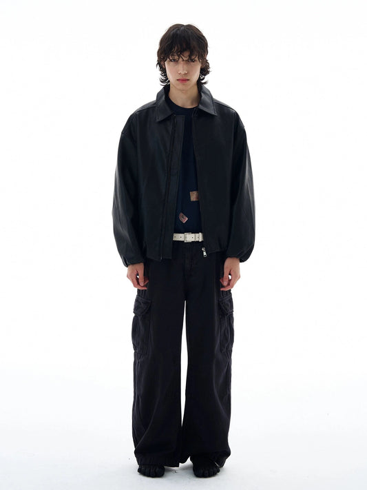 RT No. 25039 ROGUE BLACK ZIPPER LEATHER JACKET