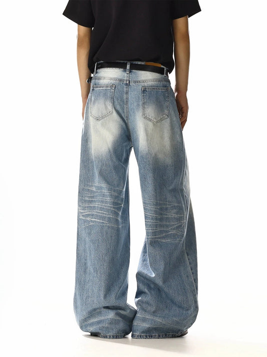 RT No. 19832 WASHED BLUE DENIM STRAIGHT JEANS