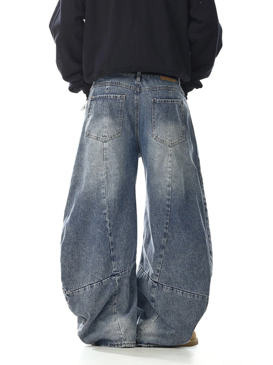 RT No. 32738 PLEATED DENIM STRAIGHT JEANS