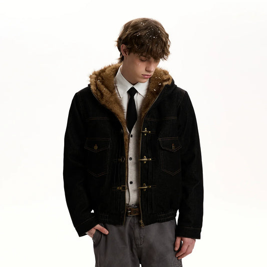 RT No. 41999 KNIGHT BUCKLE FUR DENIM JACKET