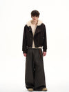 RT No. 50517 WOOLEN FUR HOODED JACKET
