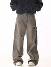 RT No. 19815 BROWN-GRAY DISTRESSED CARGO STRAIGHT PANTS