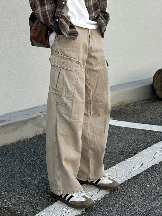 RT No. 29065 KHAKI CARGO STRAIGHT PANTS