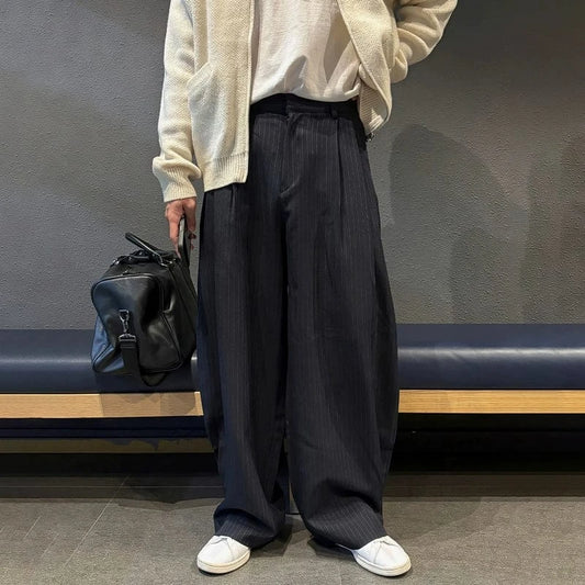 RT No. 29500 PLEATED STRIPED BAGGY PANTS