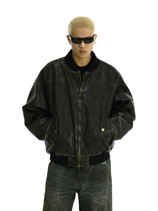 RT No. 11964 BLACK LEATHER BOMBER JK