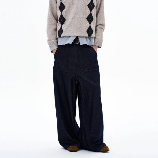 RT No. 29020 BLUE DENIM WIDE STRAIGHT JEANS